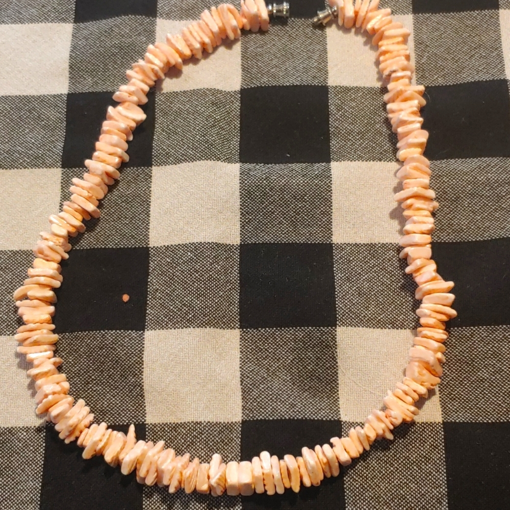 Pink shell necklace